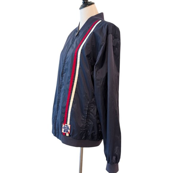 Pabst x O'Neill Mens Size L Navy Blue Red White Full Zip Windbreaker Jacket Top - Picture 3 of 10